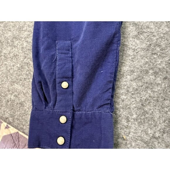 Velvet Heart Western Shirt Women's Large Blue 100% Cotton Long Sleeve Pearl Snap - Picture 5 of 9